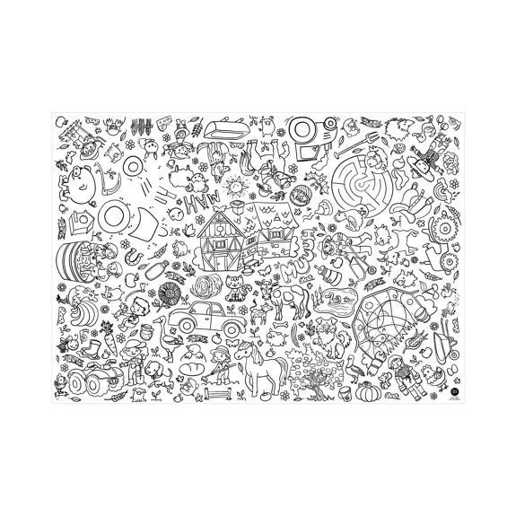 Nappe à colorier motif ferme