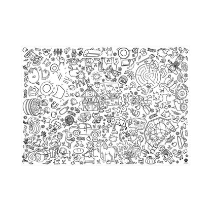 Nappe à colorier motif ferme