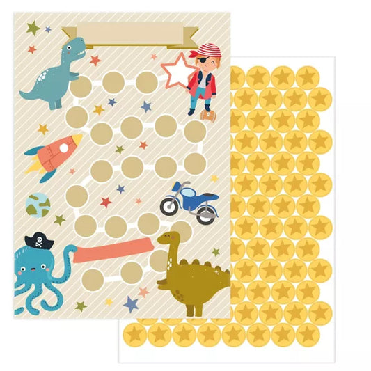 10 planche de récompense pour enfants - motif explorateur