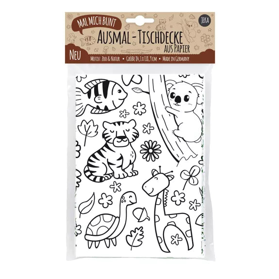 Nappe à colorier motif Zoo et Nature