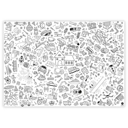 Nappe à colorier motif Véhicules et Chantier