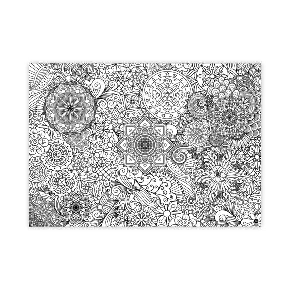 Nappe à colorier motif mandala
